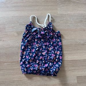 Weavers navy pink orange floral tank top